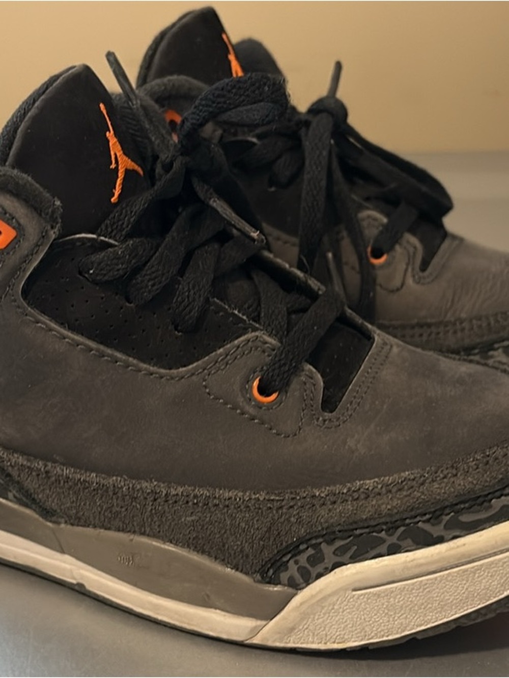 Jordan Kids Black and Orange High-Top Sneakers